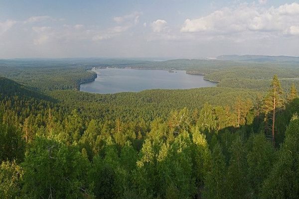 Панорама озера Аракуль.